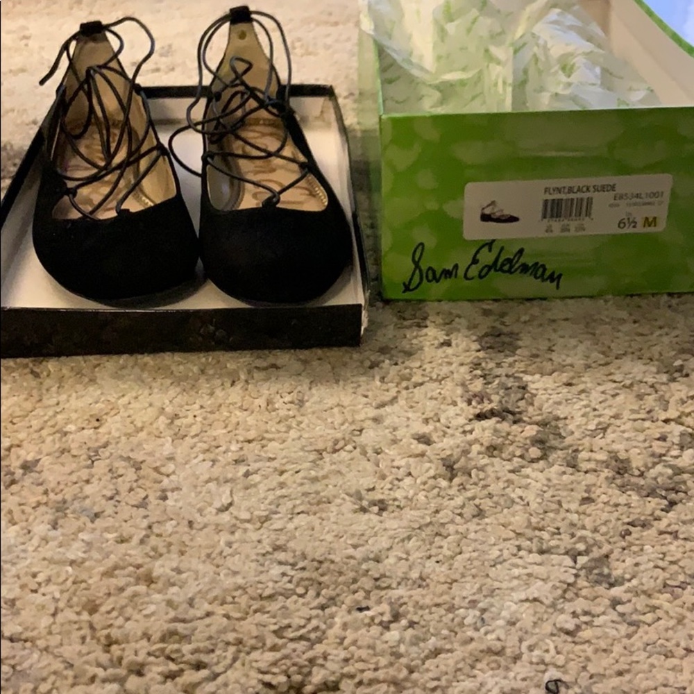 NEW Sam Edelman Ghillie Flat - Black Suede 6.5